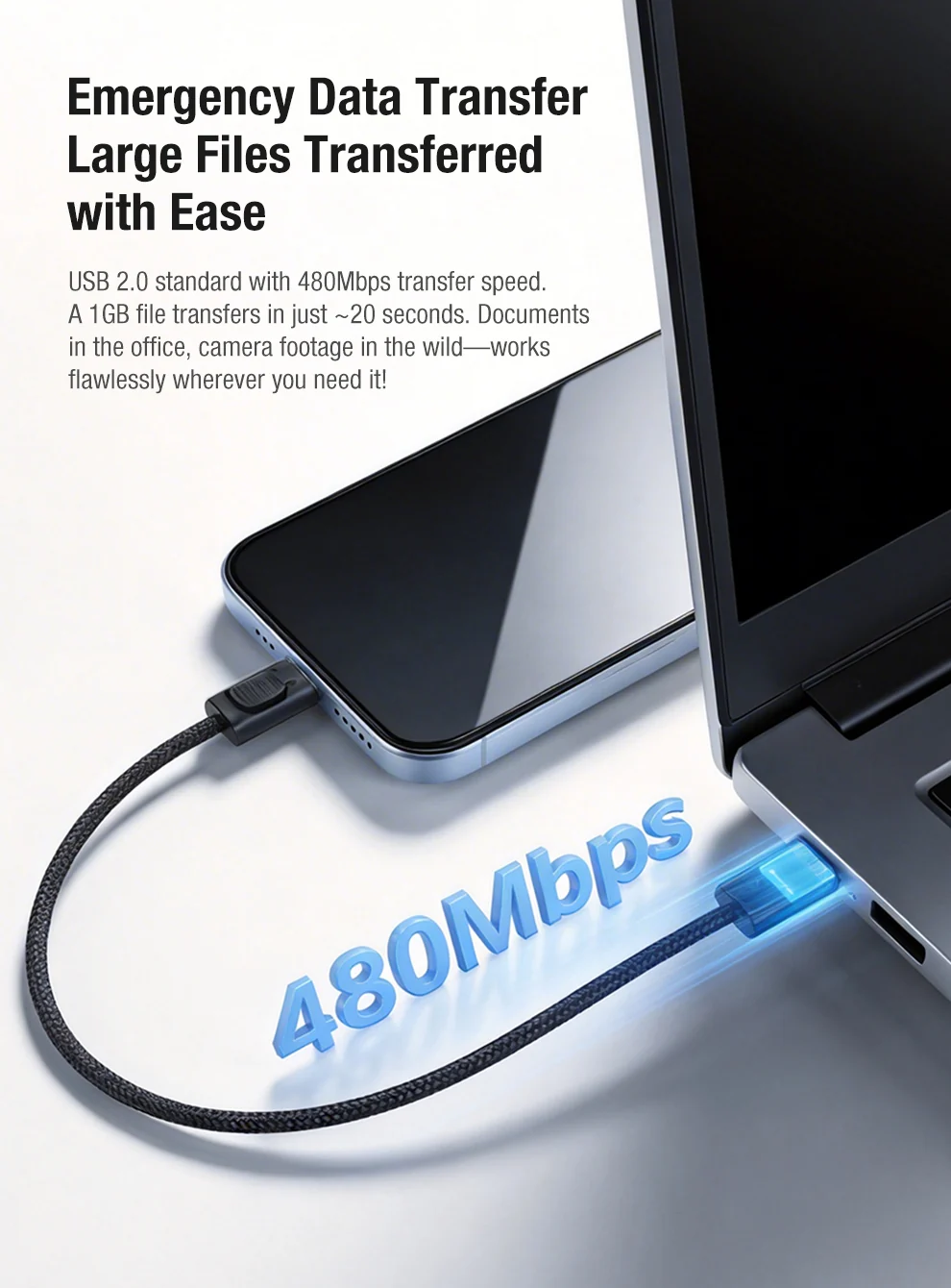 Klarus KC01 Braided USB-C to USB-C Lanyard Cable - 65W Fast Charging & Data - Image 10