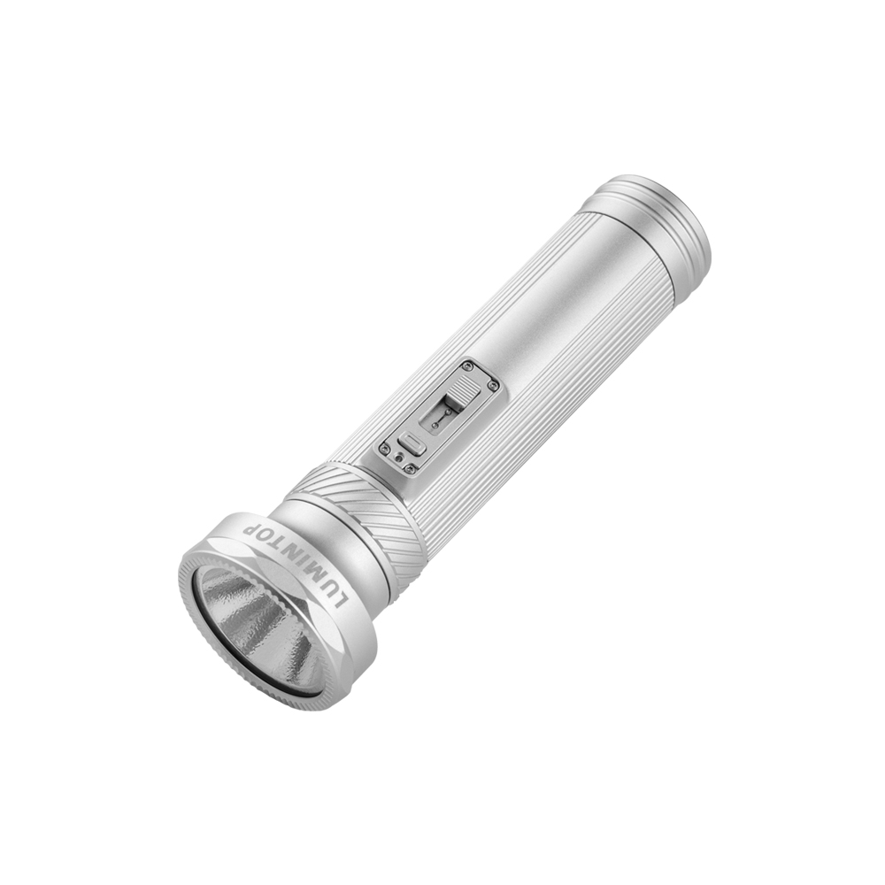 Lumintop Tiger Rechargeable 4000 Lumen Vintage Flashlight - 458 Metres - Silver