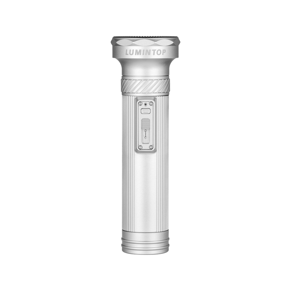 Lumintop Tiger Rechargeable 4000 Lumen Vintage Flashlight - 458 Metres - Silver - Image 4