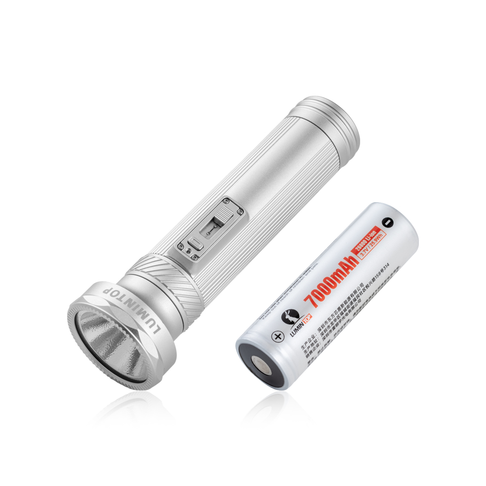Lumintop Tiger Rechargeable 4000 Lumen Vintage Flashlight - 458 Metres - Silver - Image 8